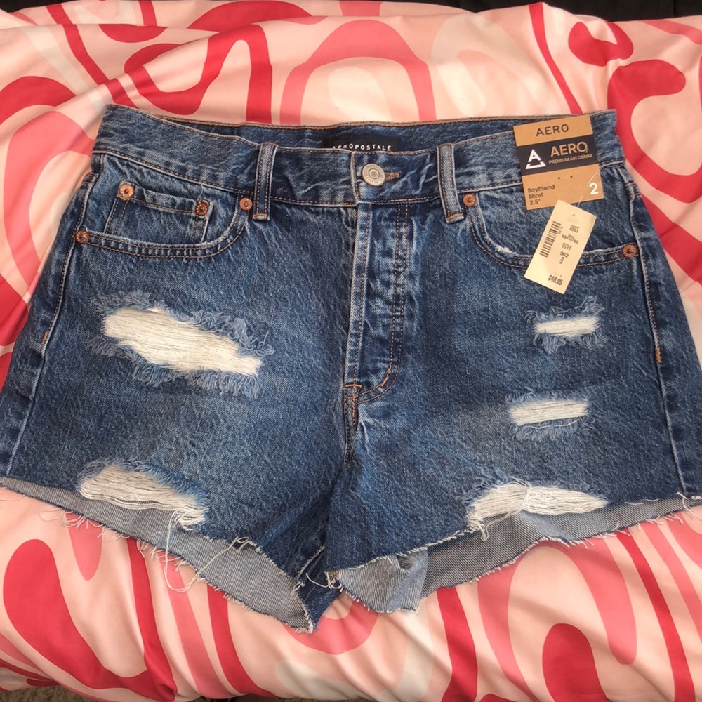 Aeropostale cut off boyfriend jean shorts